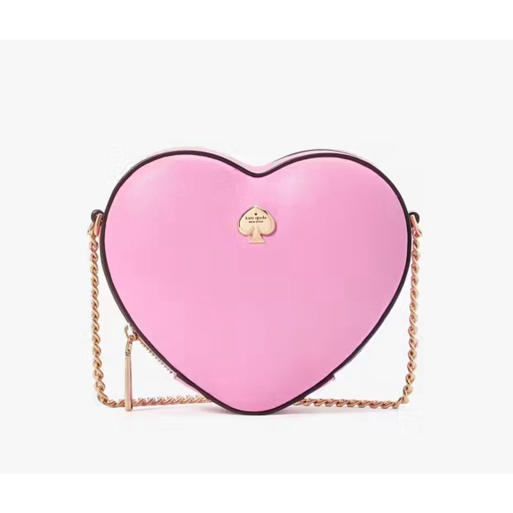 Kate Spade Love Shack 3d Mini Heart Crossbody Bag Small Surf Pink
